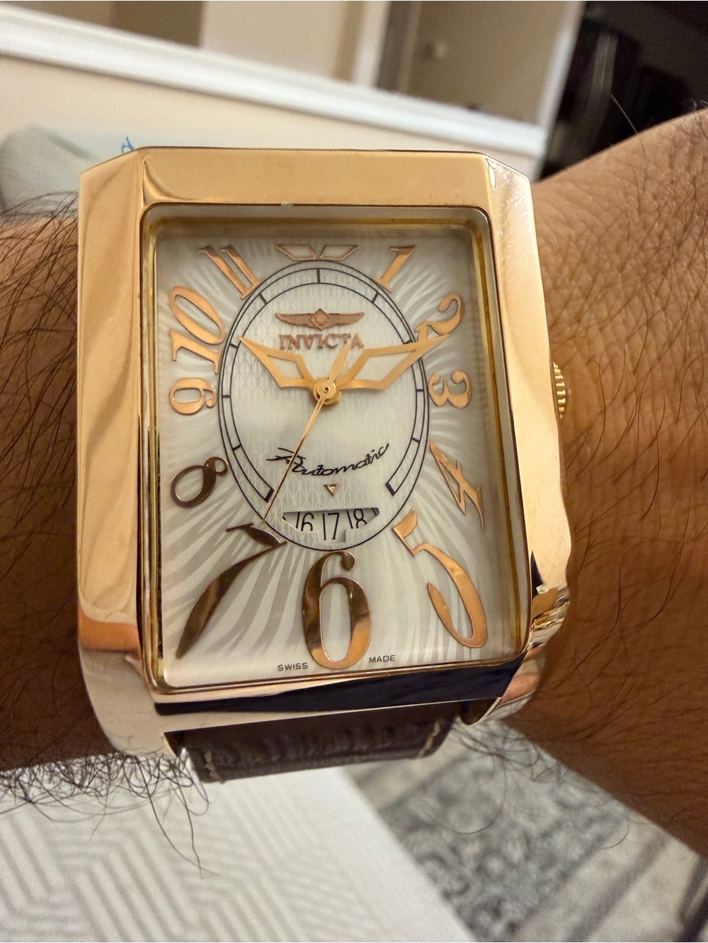 Rare Invicta Times Square 2413 Gold Swiss Automatic ETA 2824 Flip Case Watch - Picture 3 of 12